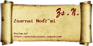 Zsarnai Noémi névjegykártya